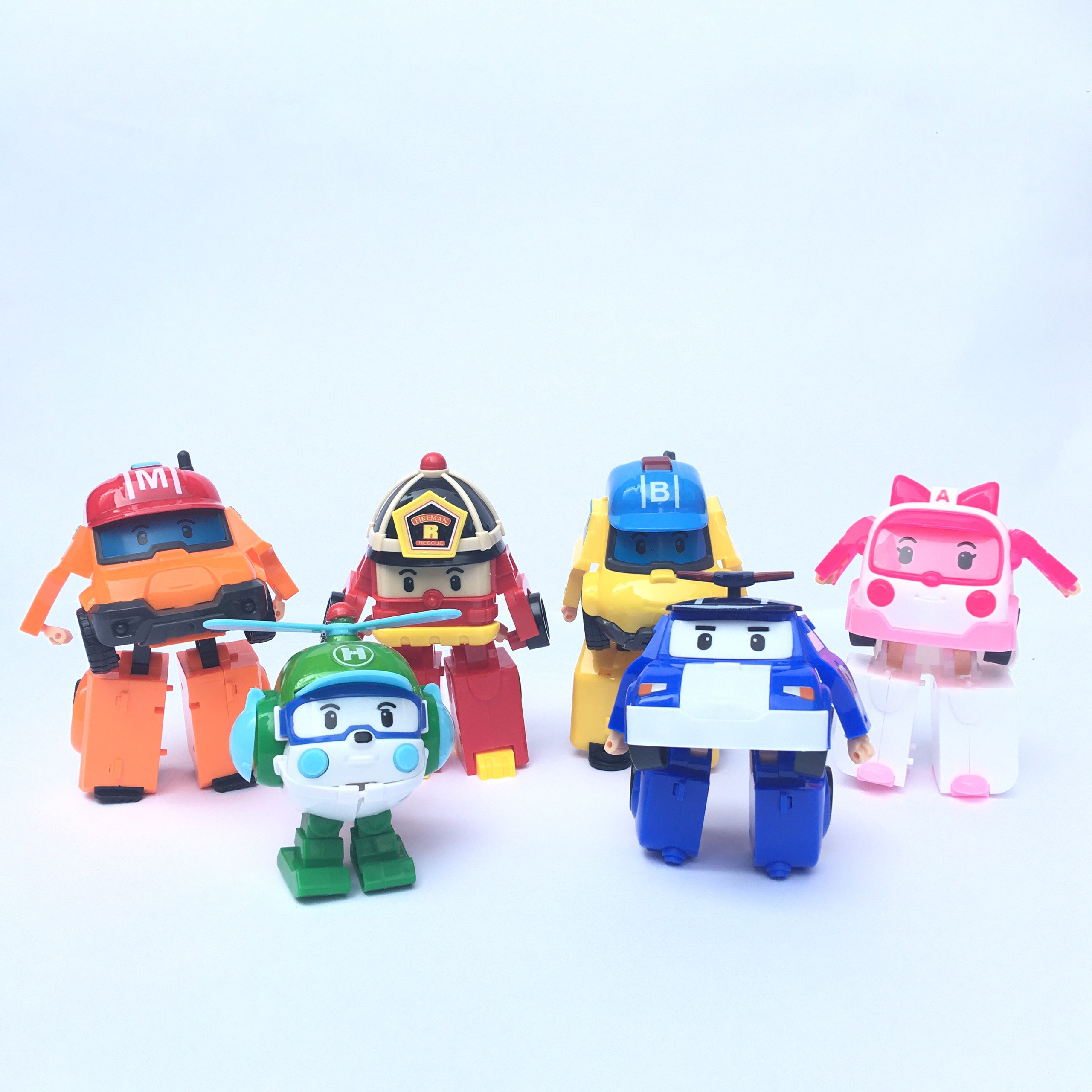 Đồ chơi trẻ em xe Bus Đội bay siêu đẳng Biến Hình Robocar Poli và những người bạn - Bộ 6 con