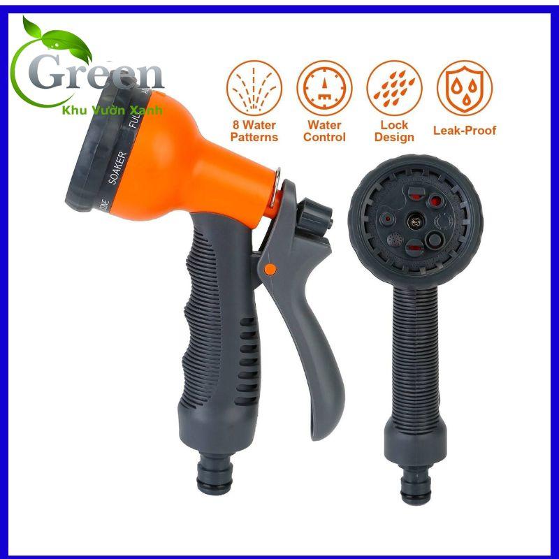 Vòi tưới cây rửa xe đa năng 8 chế độ phun nối nhanh tiện lợi