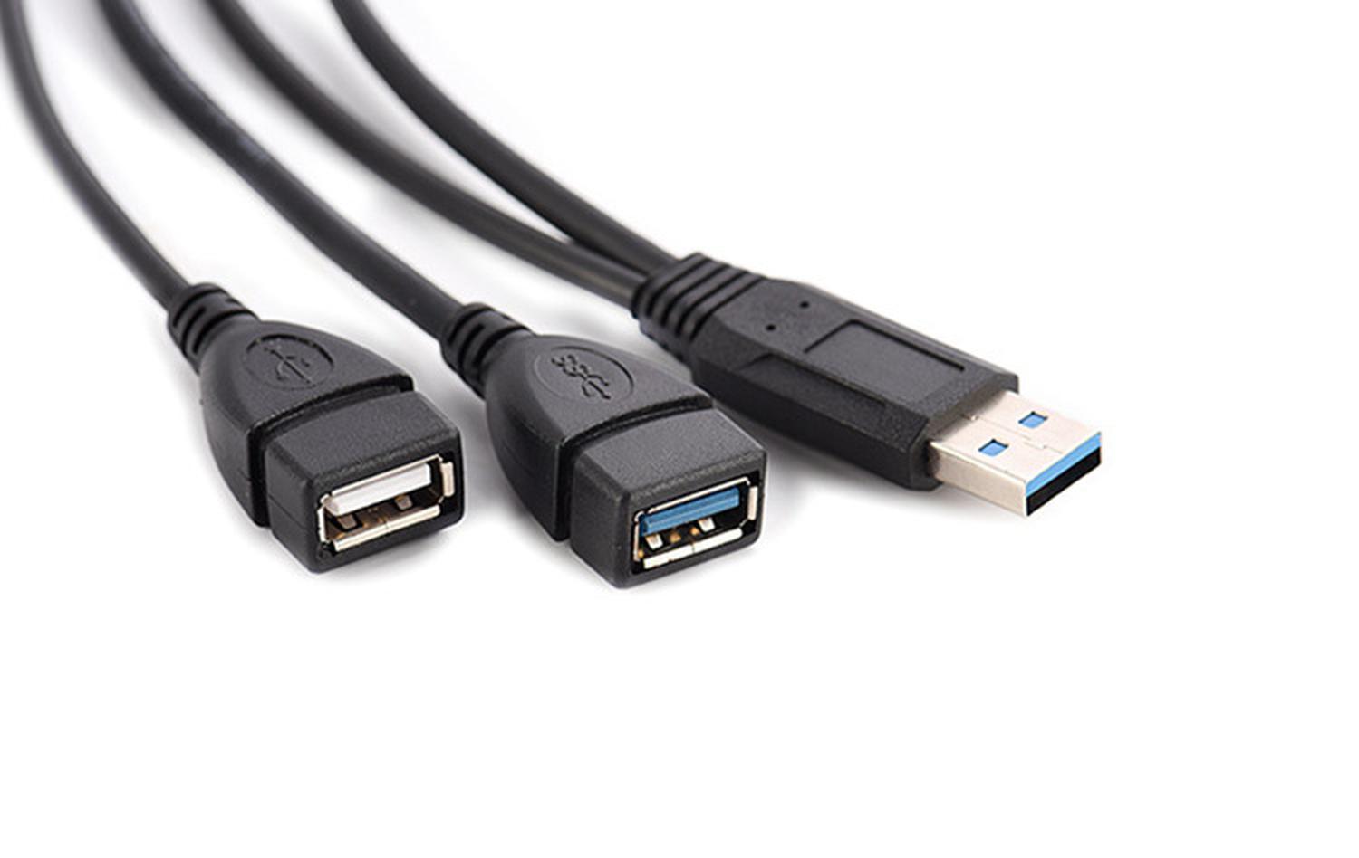 Ưu đãi nhất cáp nối dài usb3.0 dữ liệu đầu đực sang đầu cái + kết nối sạc Ổ đĩa U card mạng ổ cứng USB Revolution 2 đầu cái dòng hai trong một