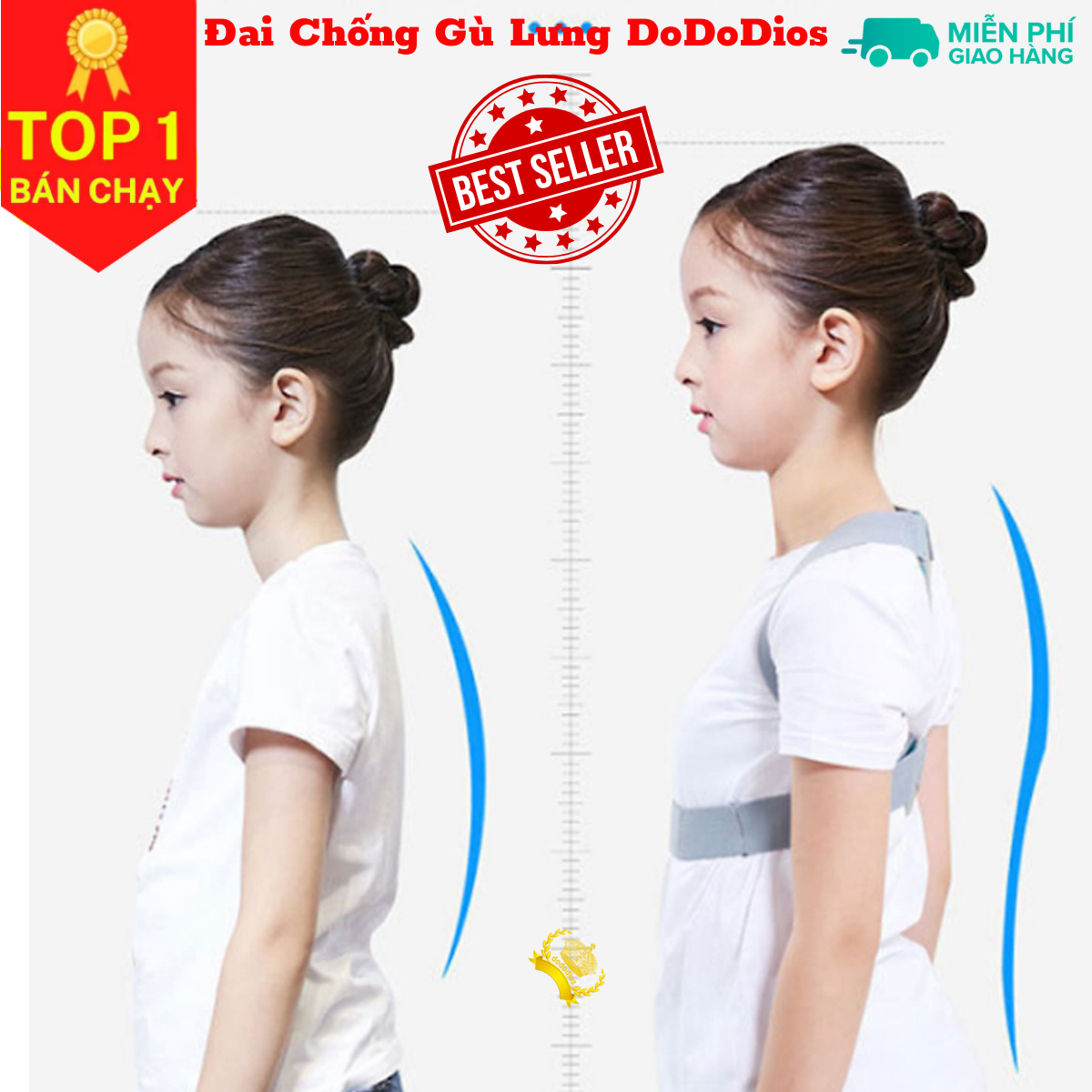 Đai chống gù lưng cho trẻ em Cân Nặng Từ 15kg Đến 40Kg mi04 - chính hãng DoDoDios