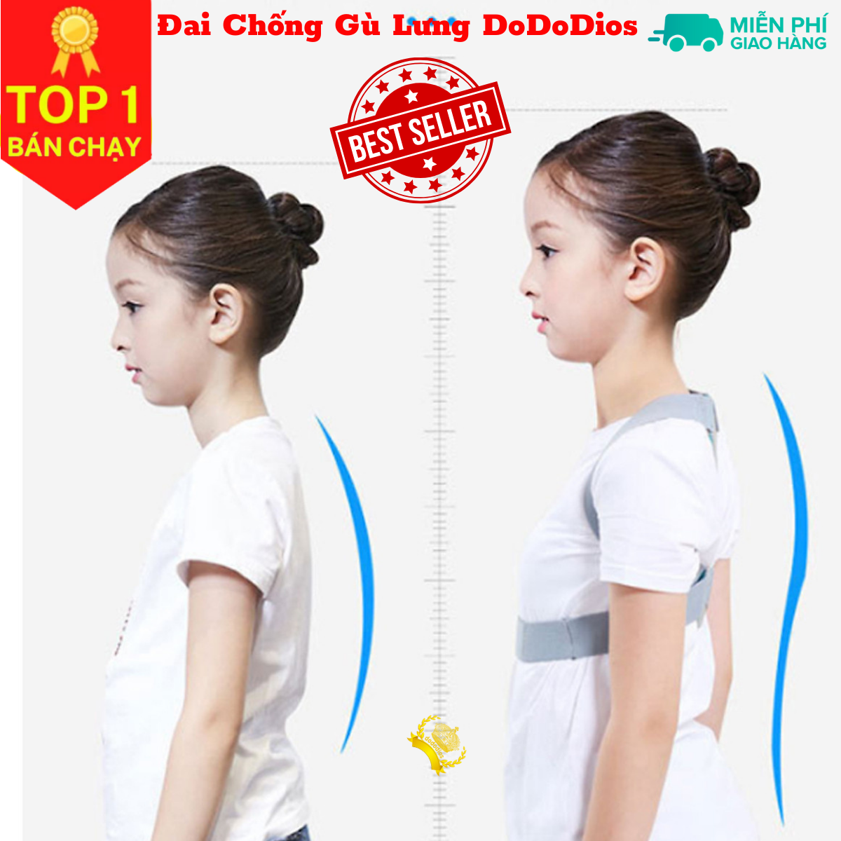 đai chống gù lưng cho trẻ em Cân Nặng Từ 15kg Đến 40Kg mi04 - chính hãng DoDoDios