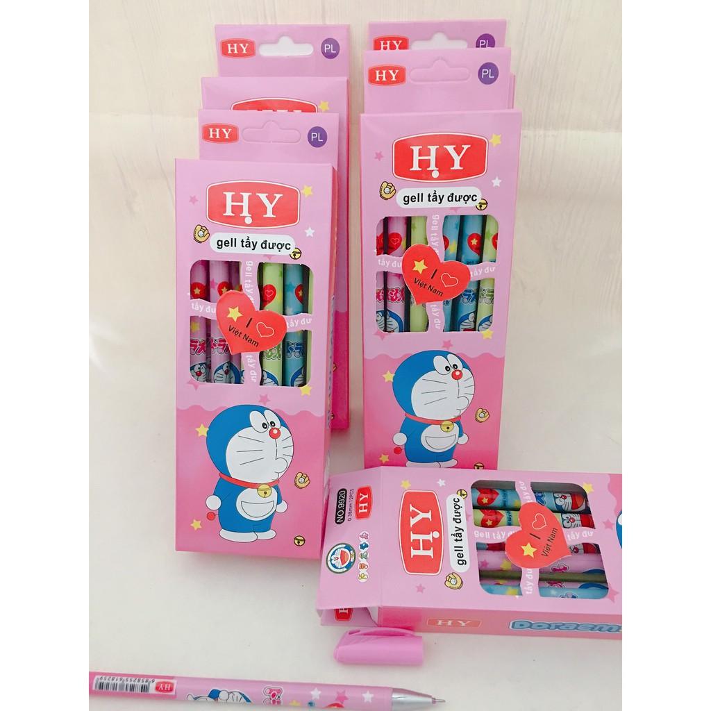 Combo 3 Hộp Bút bi xóa được mực Tím mẫu Doraemon - Hộp 12 cây