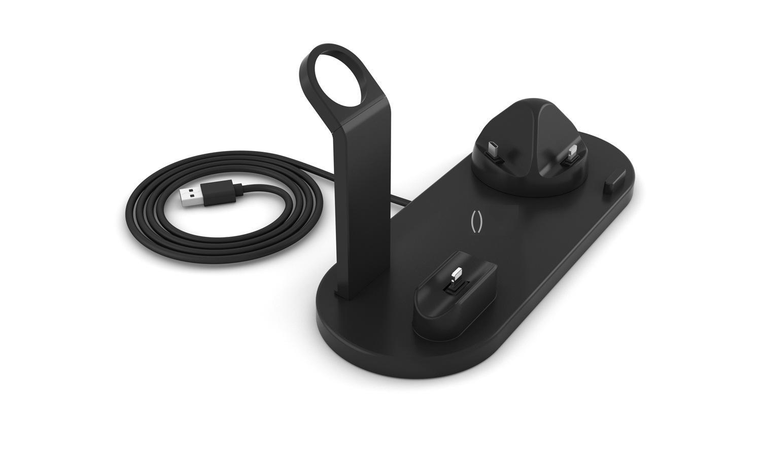 Giao hàng nhanh Amazon bùng nổ điện thoại di động sạc không dây điện thoại di động sạc không dây máy tính để bàn đế sạc không dây ba trong một