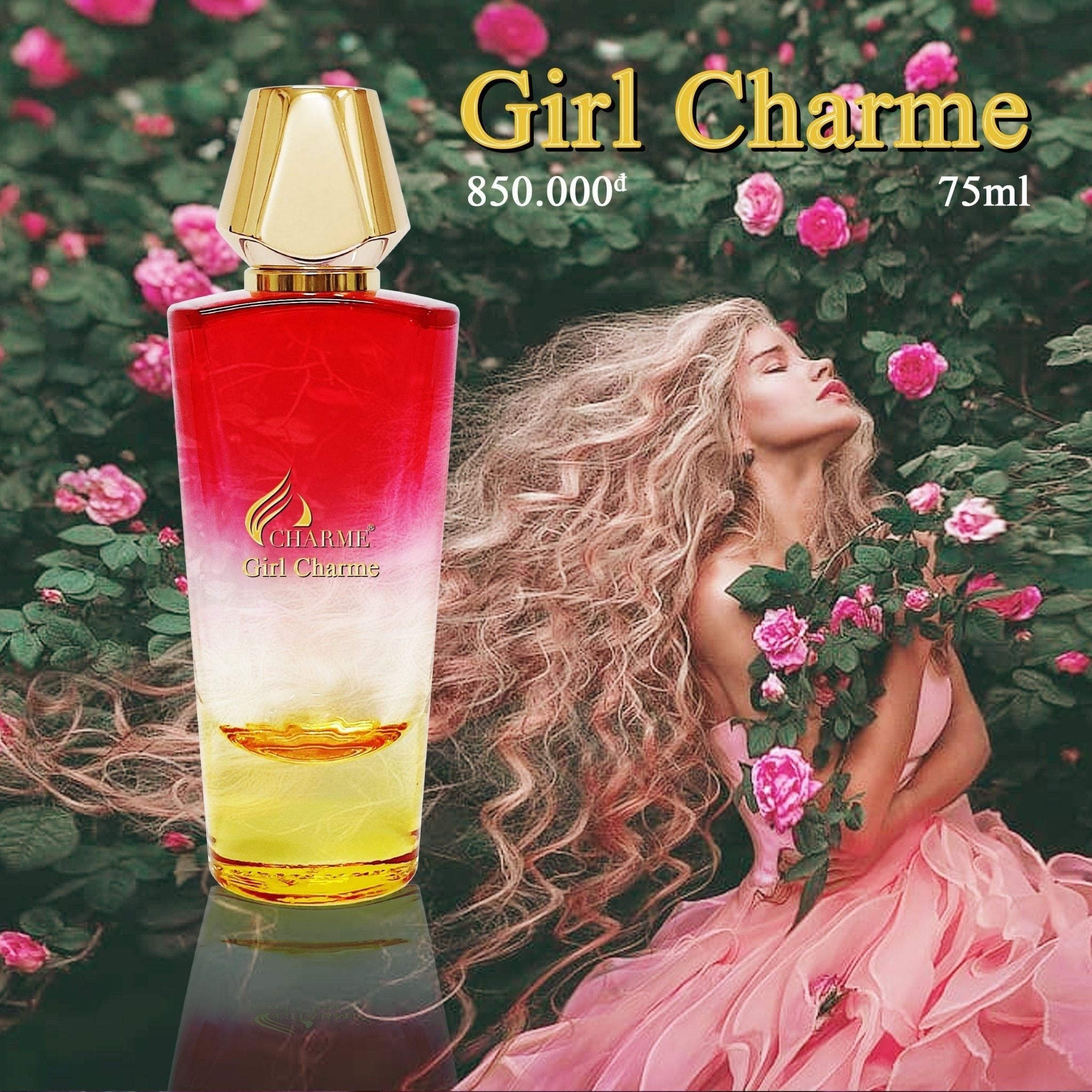 Nước hoa nữ lưu hương lâu, Charme Girl Charme, mùi hương gợi cảm, tinh tế, 75ml