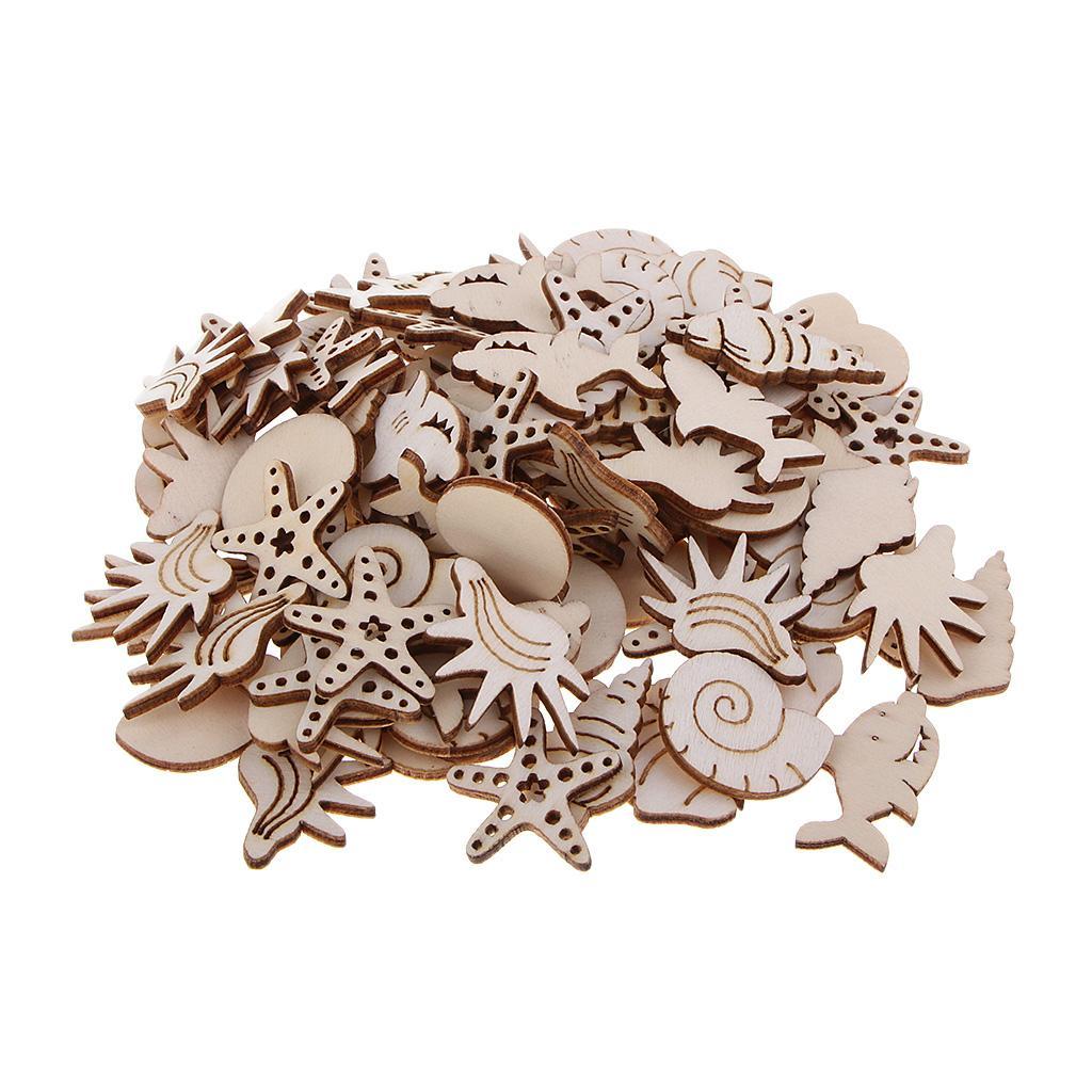 100 Wooden Embellishments Craft Unfinished Wooden Hanging DIY