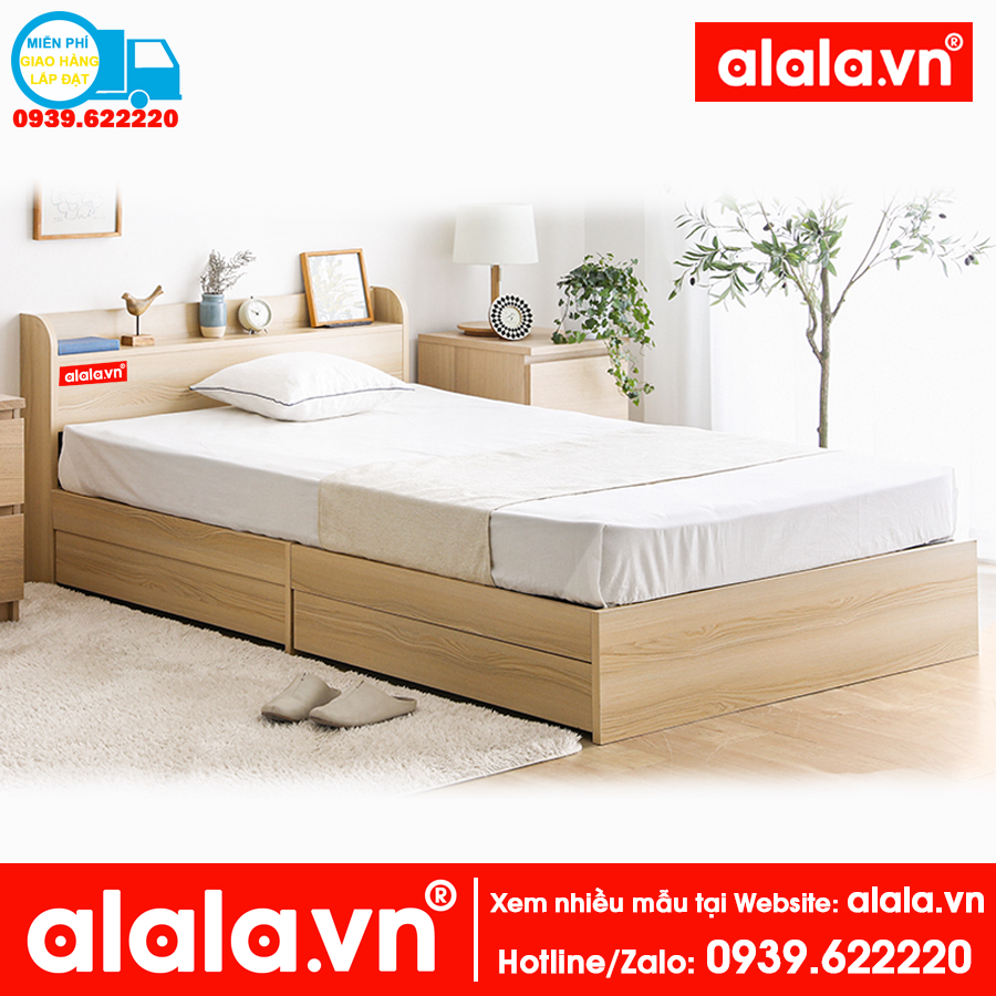 Giường ngủ ALALA63 gỗ HMR chống nước - www.ALALA.VN - 0939.622220