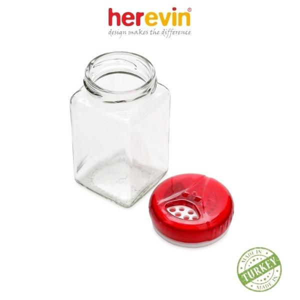 Bộ 3 Lọ Đựng Gia Vị Thủy Tinh Vuông Herevin 160ml - HUGI121075-000