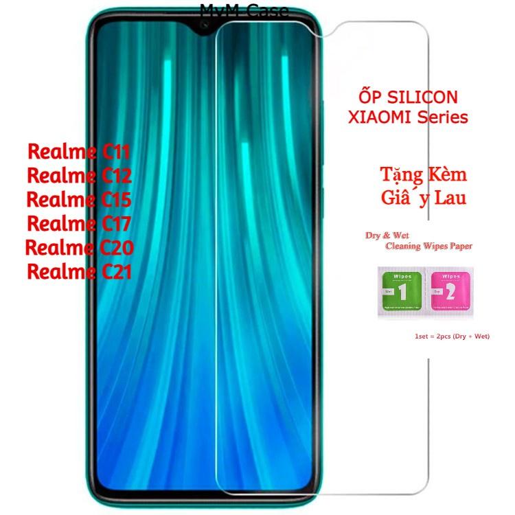 Kính cường lực Realme C11, C12, C15, C17, C20, C21 trong suốt, tặng giấy lau màn hình