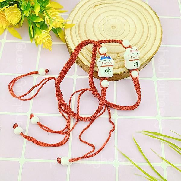 Vòng tay chỉ đỏ mèo ai cũng đeo được có dây rút