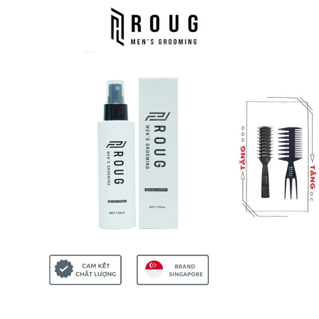 Xịt tạo phồng tóc Roug Sea Salt Spray 150ml cao cấp Singapore + Tặng lược tạo kiểu Chaoba và lược Texture