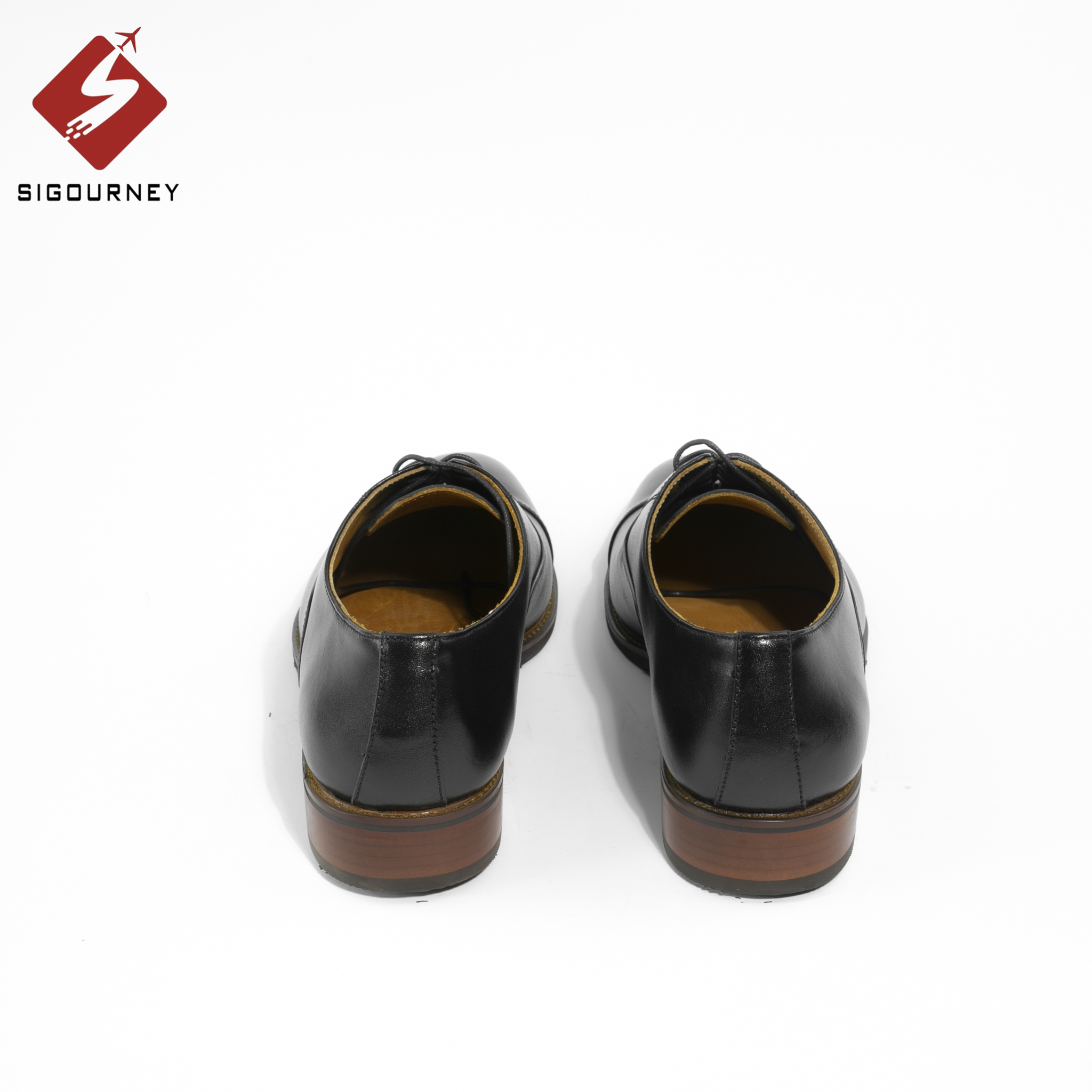 Giày Oxford Captoe Đế Phíp Cao Cấp SIGOURNEY Da Bò Nhập Khẩu Màu Đen Trơn SCC02 Bảo Hành 18 Tháng