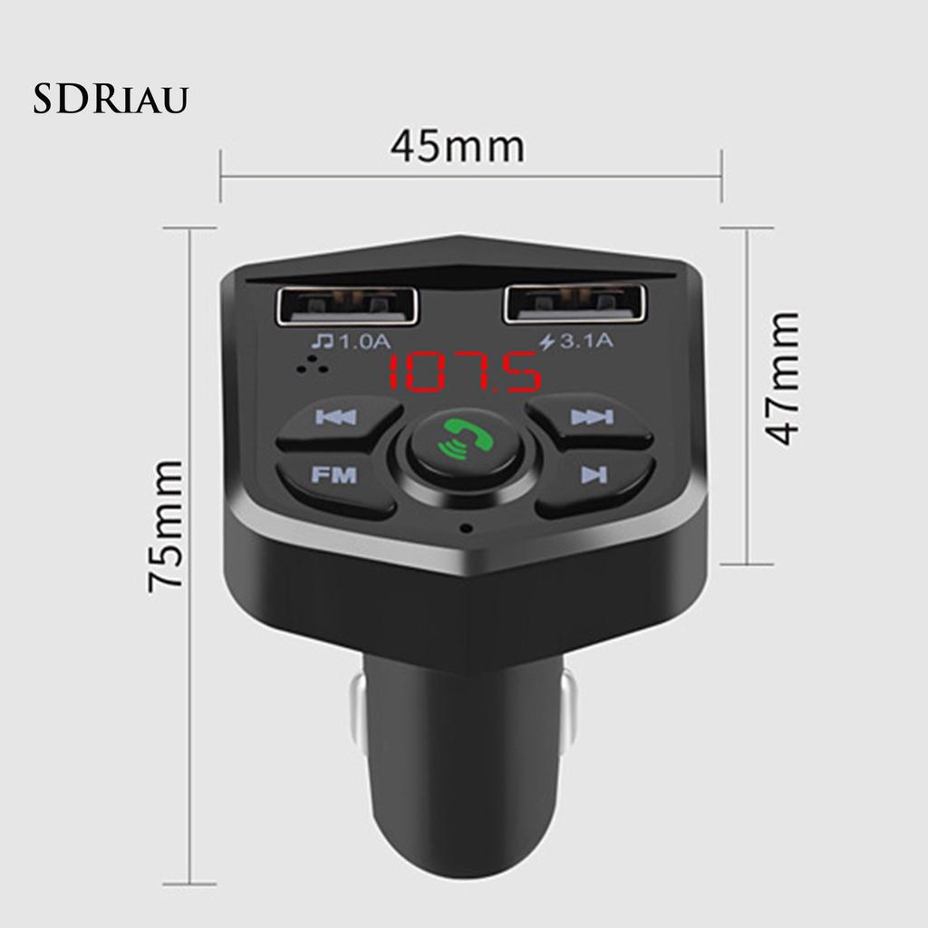 *QCDZ* 803E FM Transmitter Bluetooth 5.0 Intelligent Voice Black MP3 Player 3.1A Charger for Car