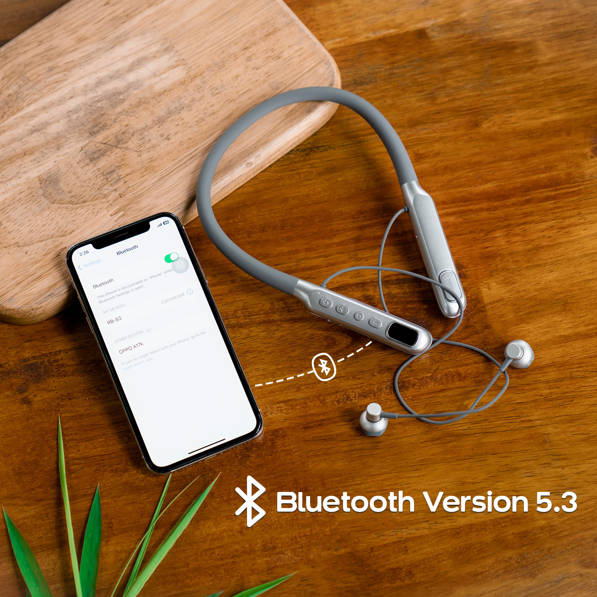 Tai nghe Bluetooth thể thao quàng cổ Remax RB-S3 Nghe nhạc 80h liên tục - Hàng Chính Hãng Remax