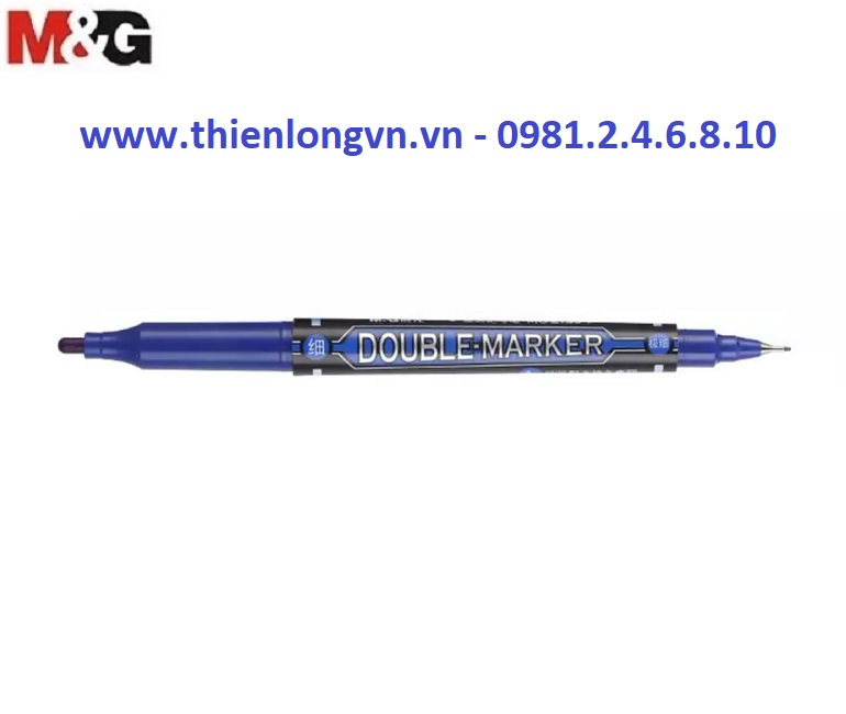Combo 5 cây bút dạ kính hai đầu M&amp;G - 2130 màu xanh