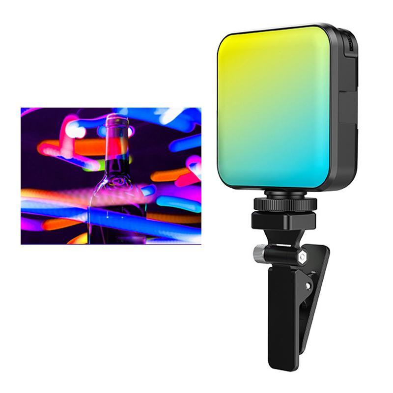 RGB LED Fill Light Rechargeable LED Camera Lights for Vlog Tabletop Phone
