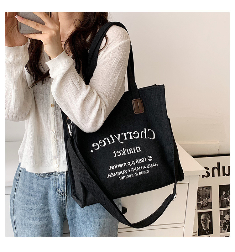 Túi tote bag túi vải canvas hai mặt họa tiết in chữ kiểu hàn quốc dễ thương TT04-C9353