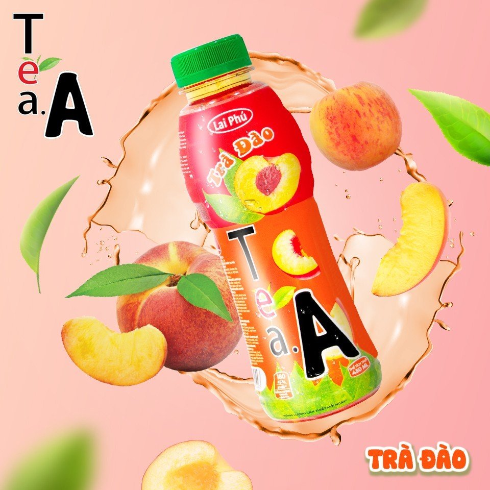 Trà Đào Tea A Chai 450m - Thùng 24 Chai