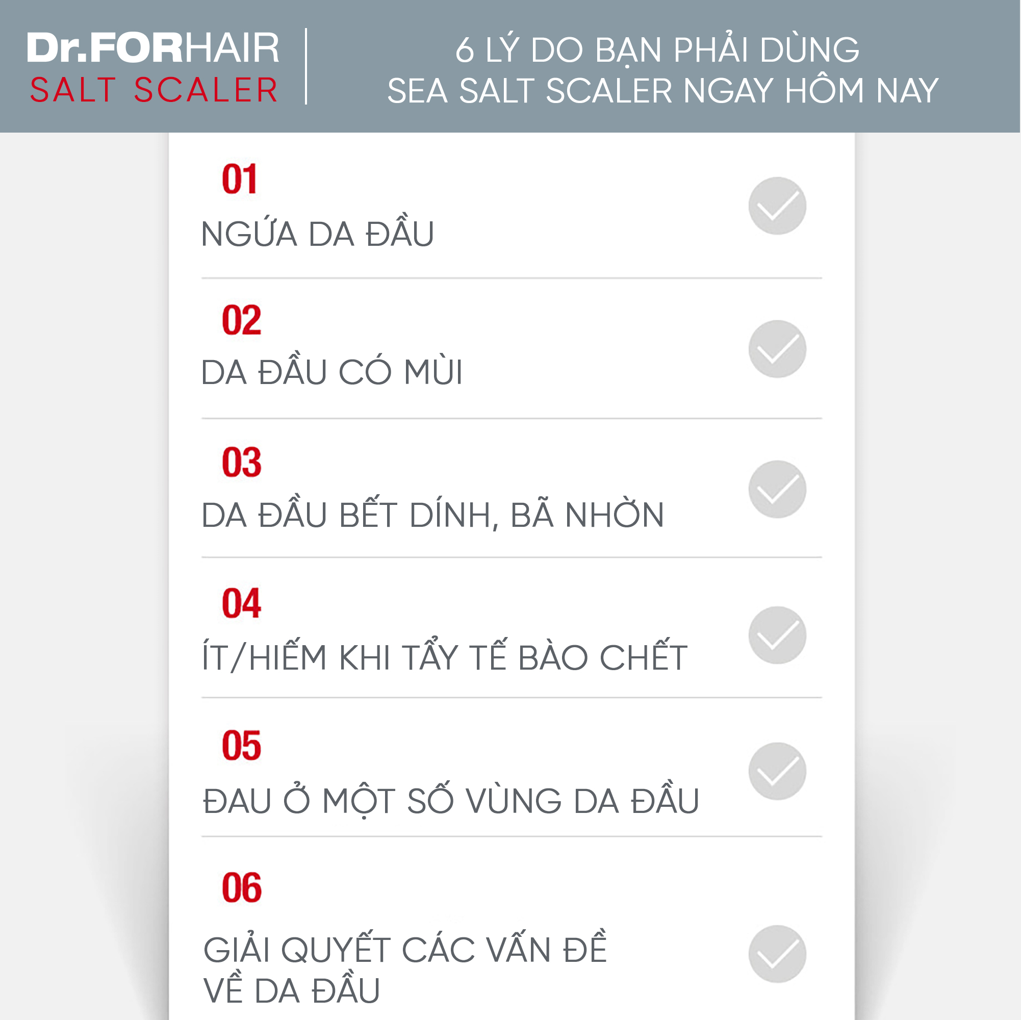 Tẩy da chết da đầu Dr.FORHAIR chuyên sâu, làm sạch gàu tận gốc Dr For Hair Sea Salt Scaler