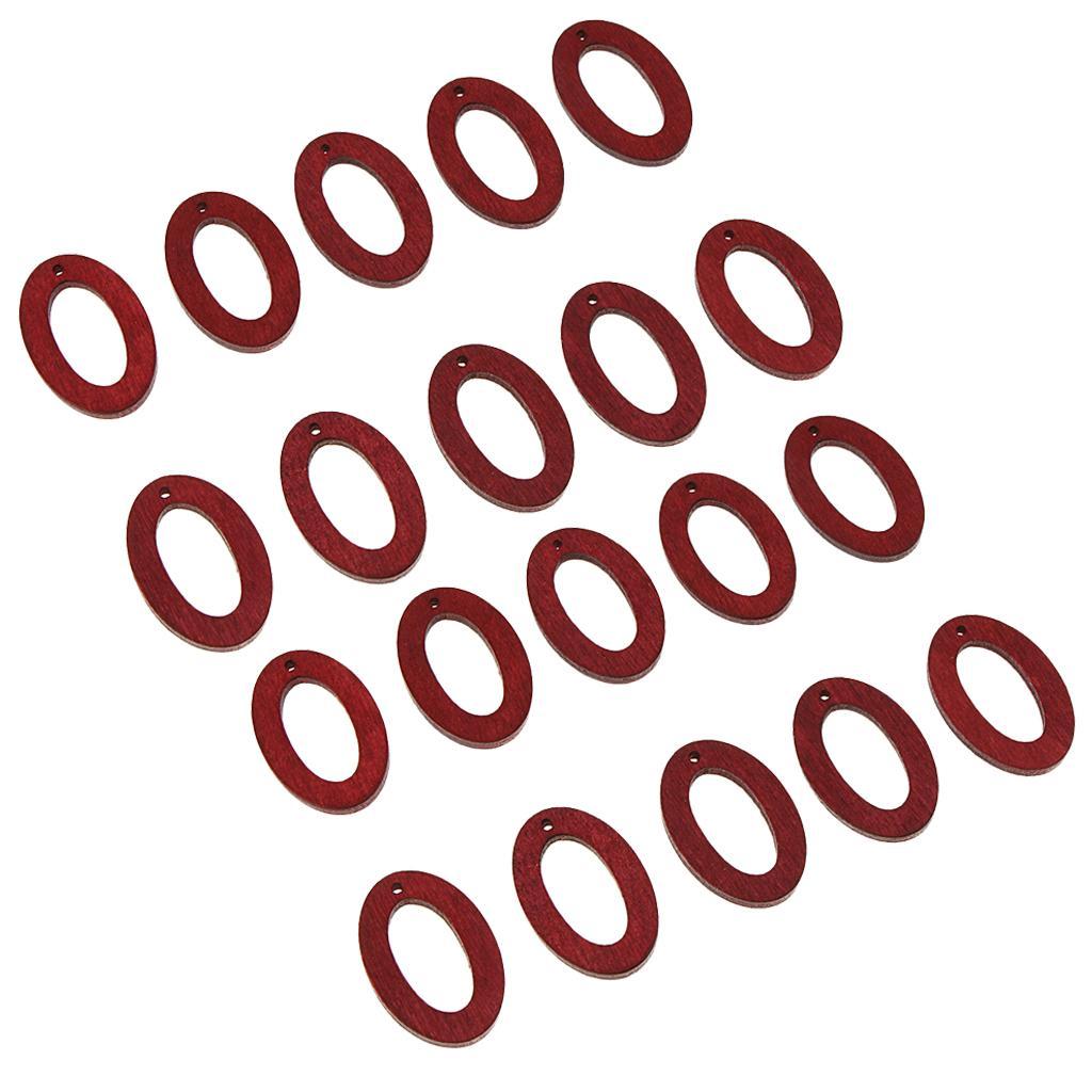 20 Pieces Oval Wooden Earrings Pendants DIY Jewelry Making Charms