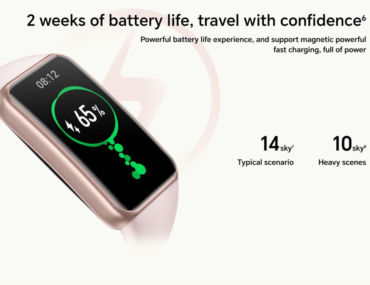 Phiên bản toàn cầu Danh dự Band 7 SmartWatch Blood Oxygen Time Monitor 5atm SmartBand 1.47 '' AMOLED Màn hình Bluetooth 5.0 Màu sắc: Dây đeo màu xanh lá cây
