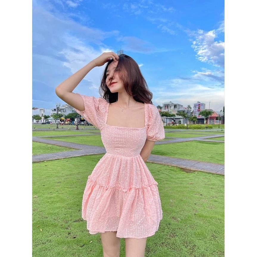 Đầm xốp xoè tiểu thư hở lưng siêu xinh