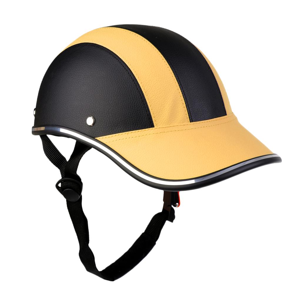 PU Street Bike Motorcycle Helmet Motocross Cycling Riding Half Helmet Baseball Cap Foam Padded Hat