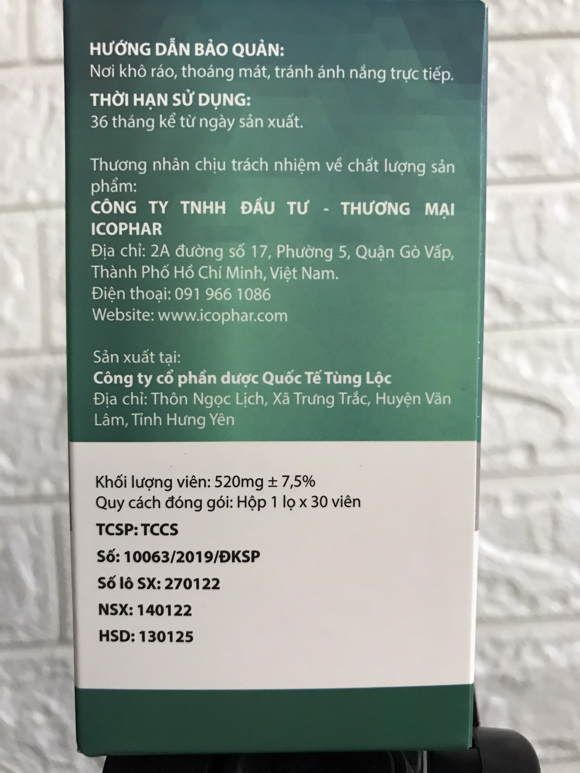 Viên Uống Vegtin Xuyên Tâm Liên ICOPHAR - Hỗ Trợ Giảm Ho, Giúp Phòng Ngừa Vi Khuẩn, Virut, Tăng Sức đề kháng