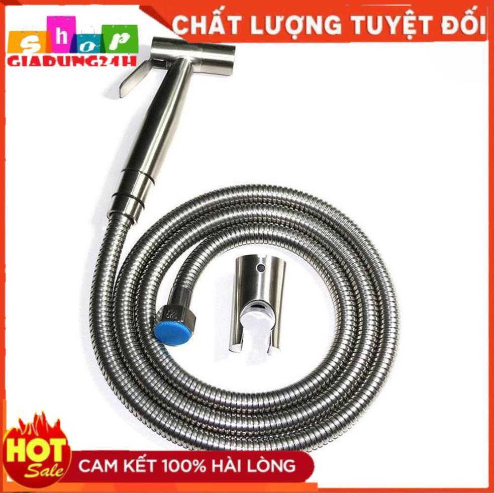 Bộ Vòi xịt vệ sinh cầm tay inox tăng áp cao cấp