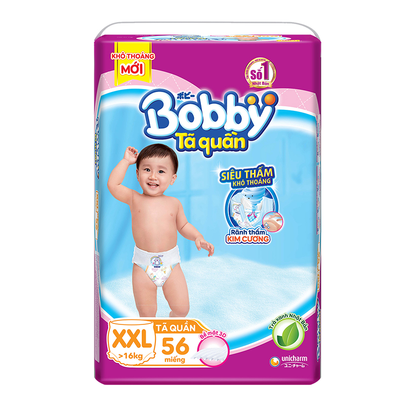 Bộ 2 gói Tã quần siêu thoáng Bobby XXL56