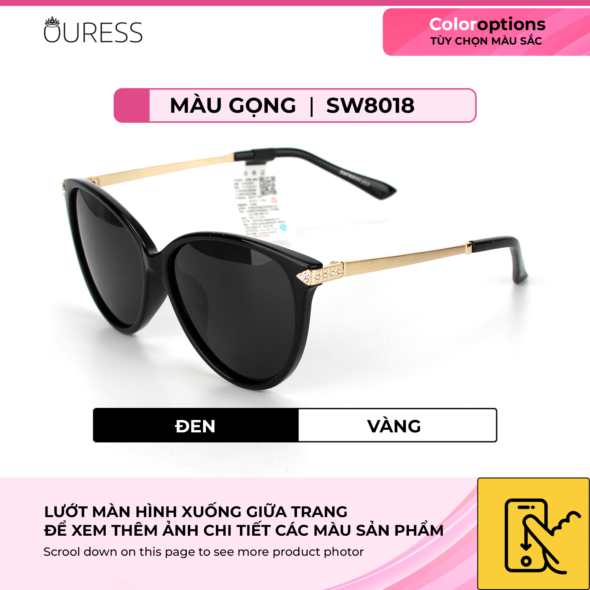 Kính mát sw8018 chống uv thời trang cá tính siêu bền OURESS