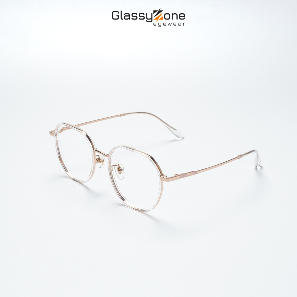 Gọng kính cận, Mắt kính giả cận kim loại Form Tròn Unisex Nam Nữ Lisa - GlassyZone