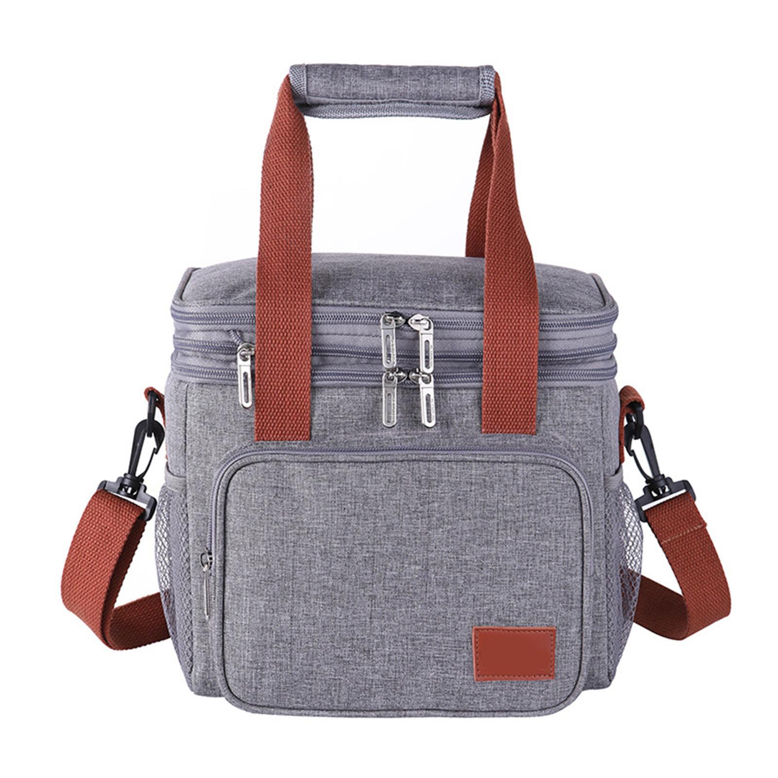 Reusable Adult Lunch Box with Adjustable Strap Front Pocket for Picnic Beach
