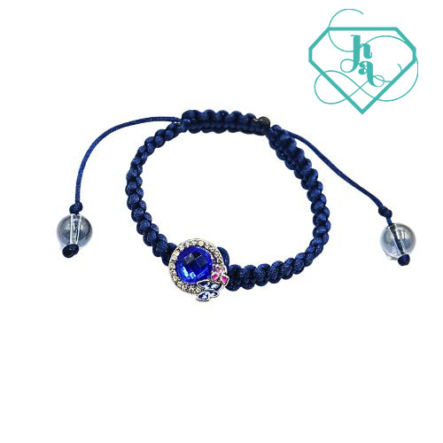 Vòng thắt dây thạch anh khói mix charm VTD-03