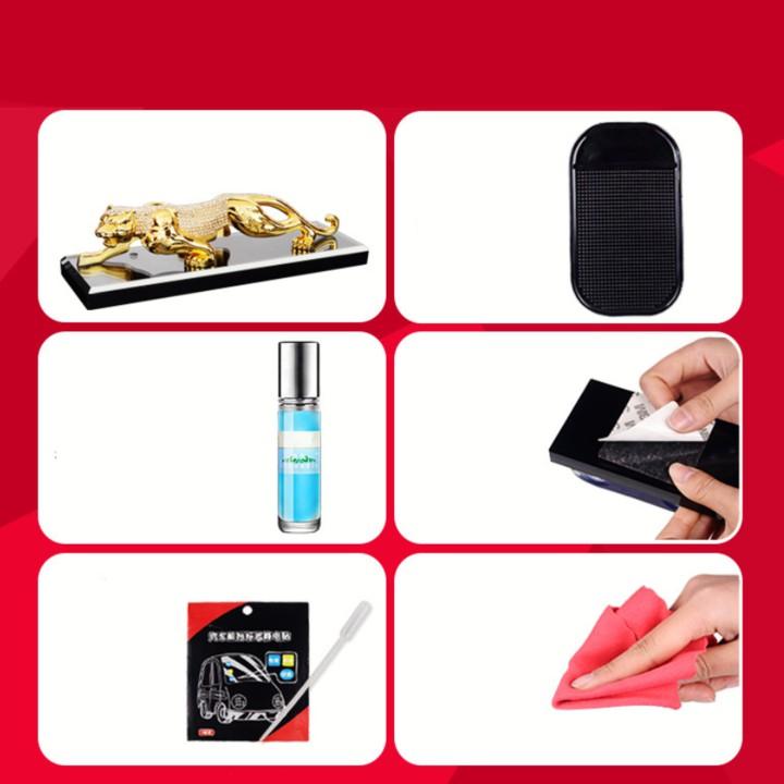 Tượng Báo Đúc Đồng Mạ Vàng Gắn Pha Lê Cao Cấp Trang Trí Xe Hơi, Ô Tô - Mã A72574