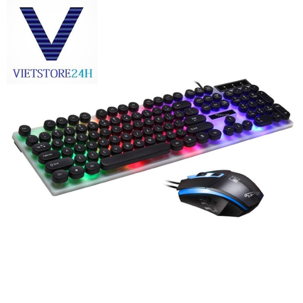 Bộ bàn phím và chuột G21 phím tròn chuyên game led 7 màu