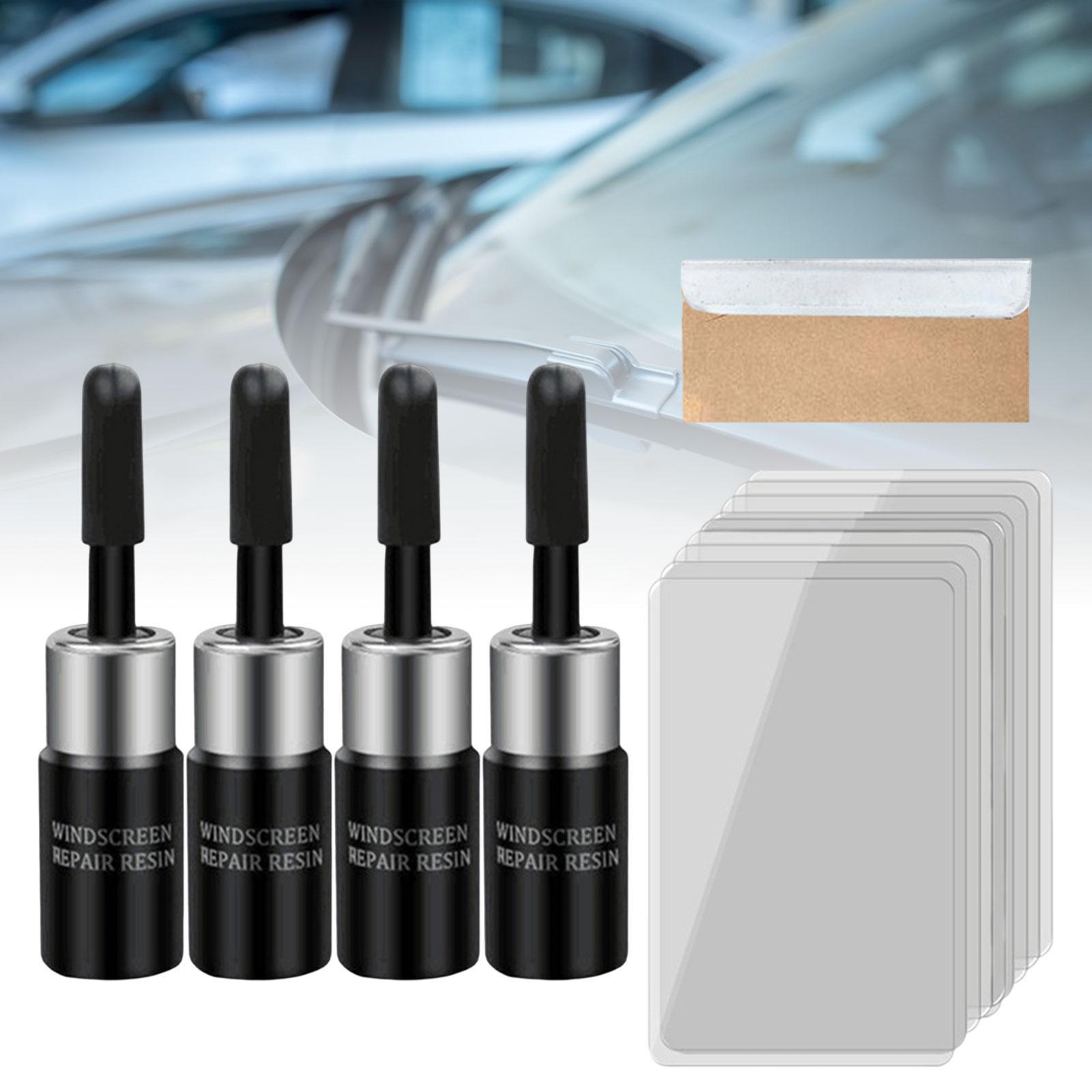 4x Car Windshield Crack Repair Resin , Scratch Remover, Easy to Use, Fixing Chips Cracks, Vehicle Glass DIY Windscreen Tool Nano Fluid Filler