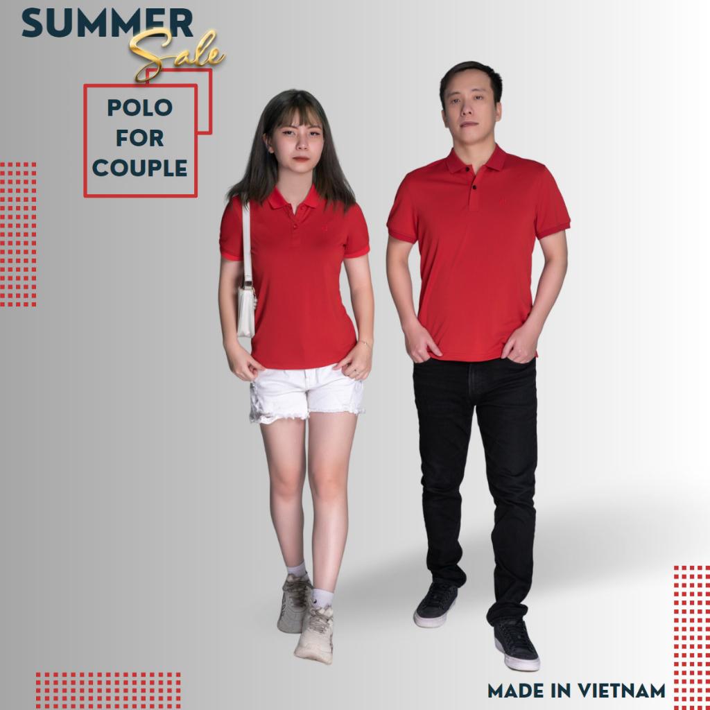 Áo polo cặp đôi nam nữ local brand tay ngắn cổ bẻ thể thao basic, áo cặp bạn thân cá sấu poly logo thêu GIFASHION