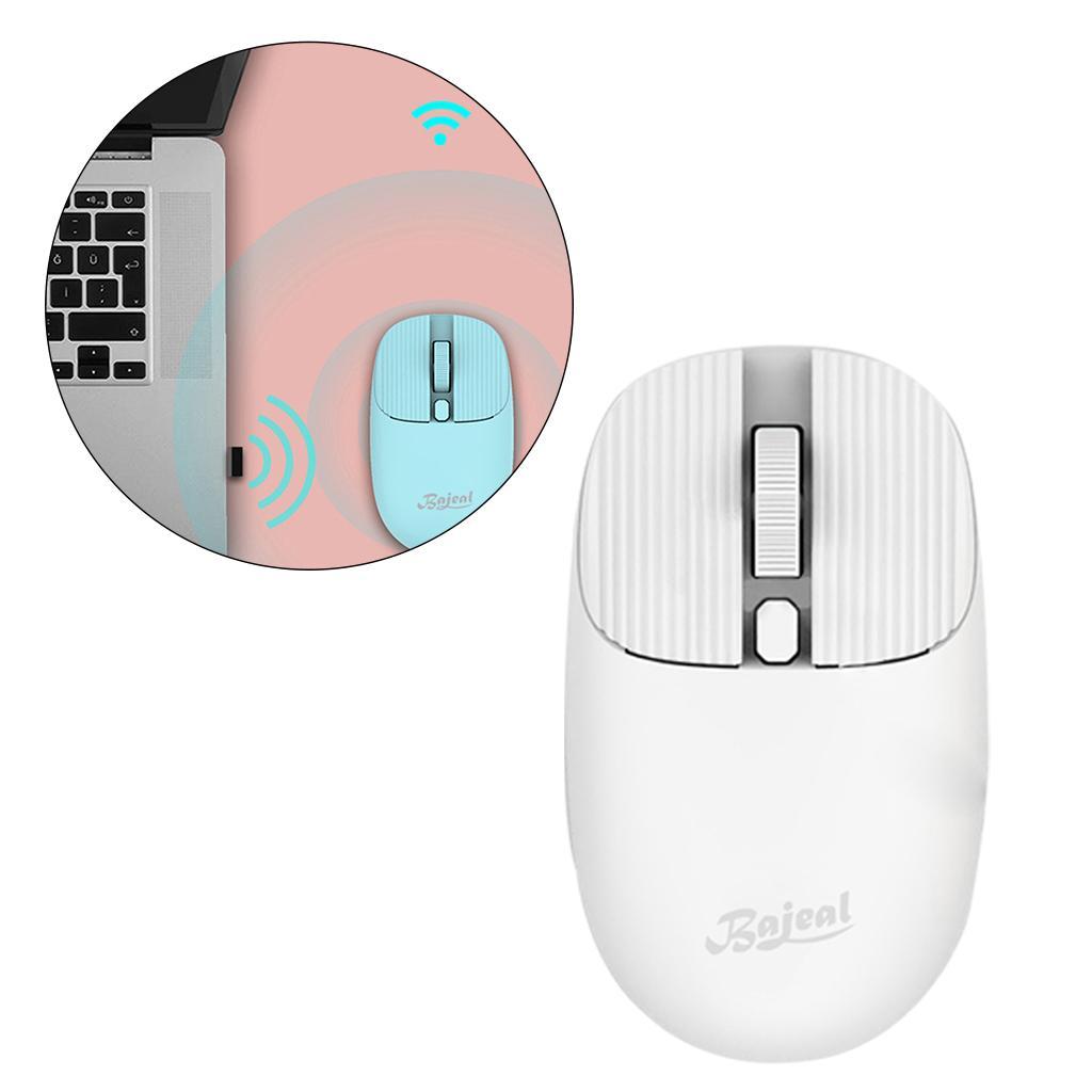 Wireless Mouse w/ USB Receiver Portable 1200DPI Noiseless Click 3 Buttons White