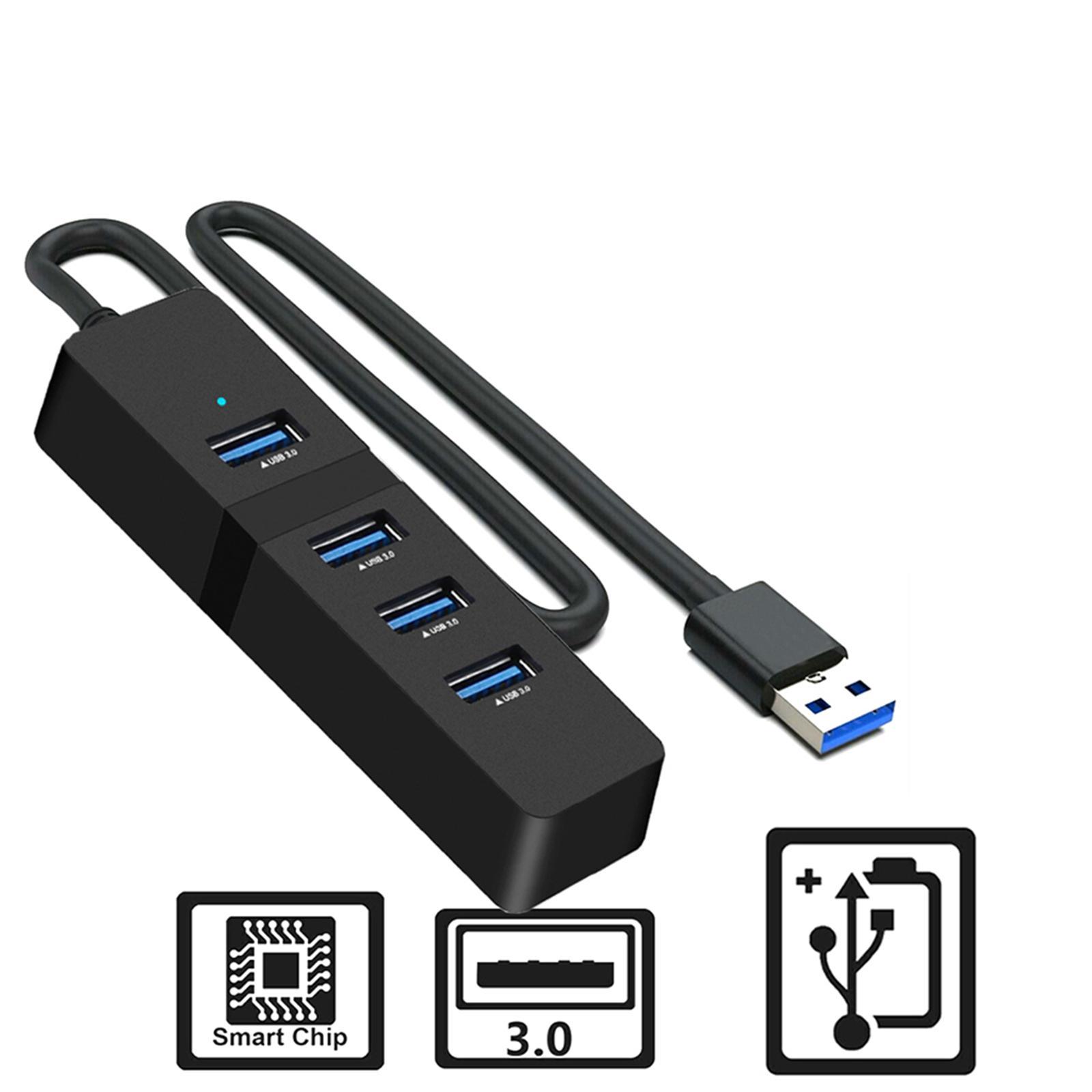 Compact 4 Ports USB 3.0 Hub Multi Splitter Portable for Desktop Computer PC