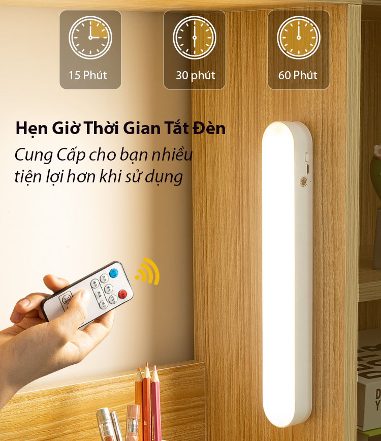 Đèn LED Cảm Biến Cơ Thể Con Người Thông Minh , Đèn Ngủ Tự Động Bật/Tắt , Không Dây Để Bàn , Tủ Quần Áo Rất Tiện Lợi