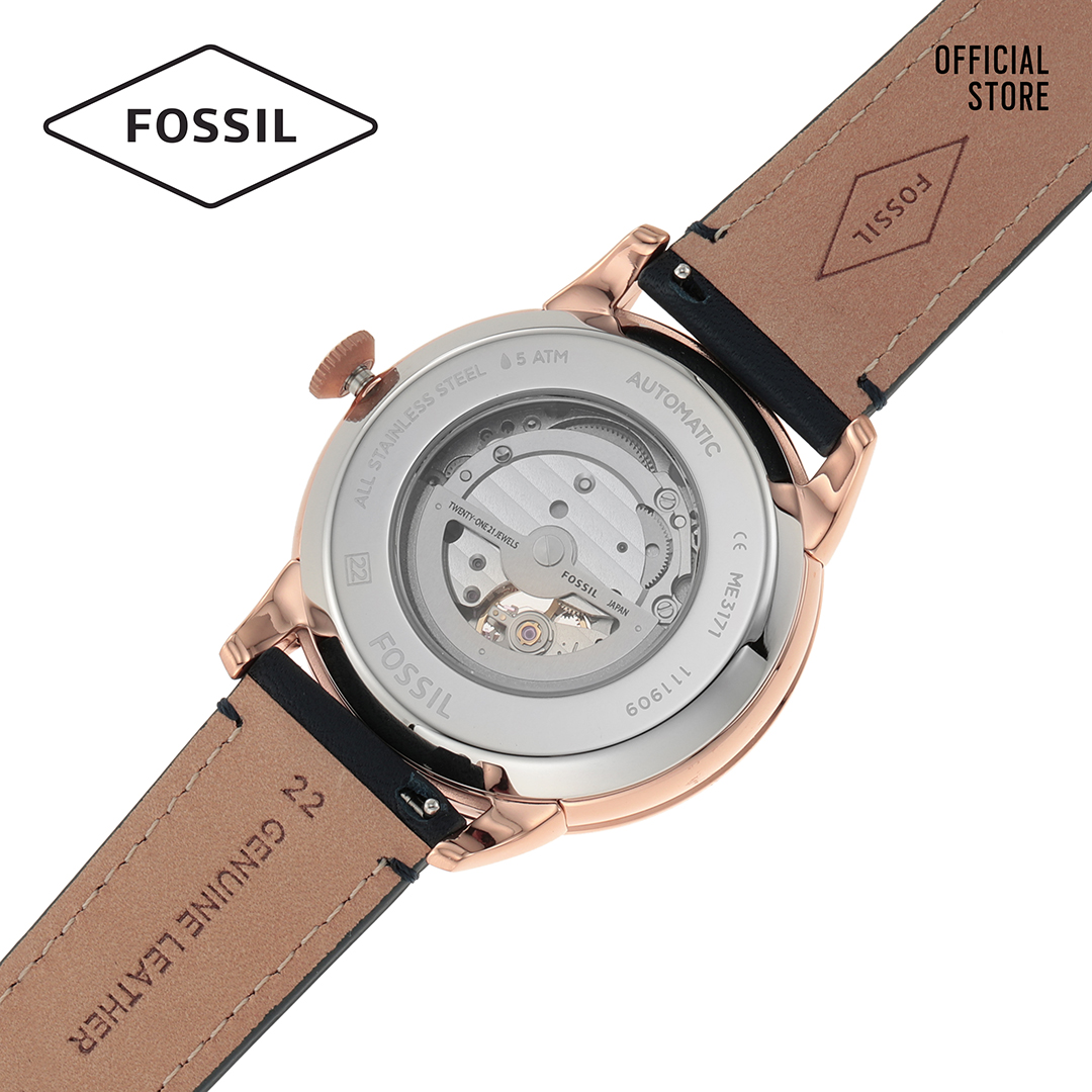 Đồng hồ nam FOSSIL dây da Townsman Automatic ME3171 - màu xanh dương