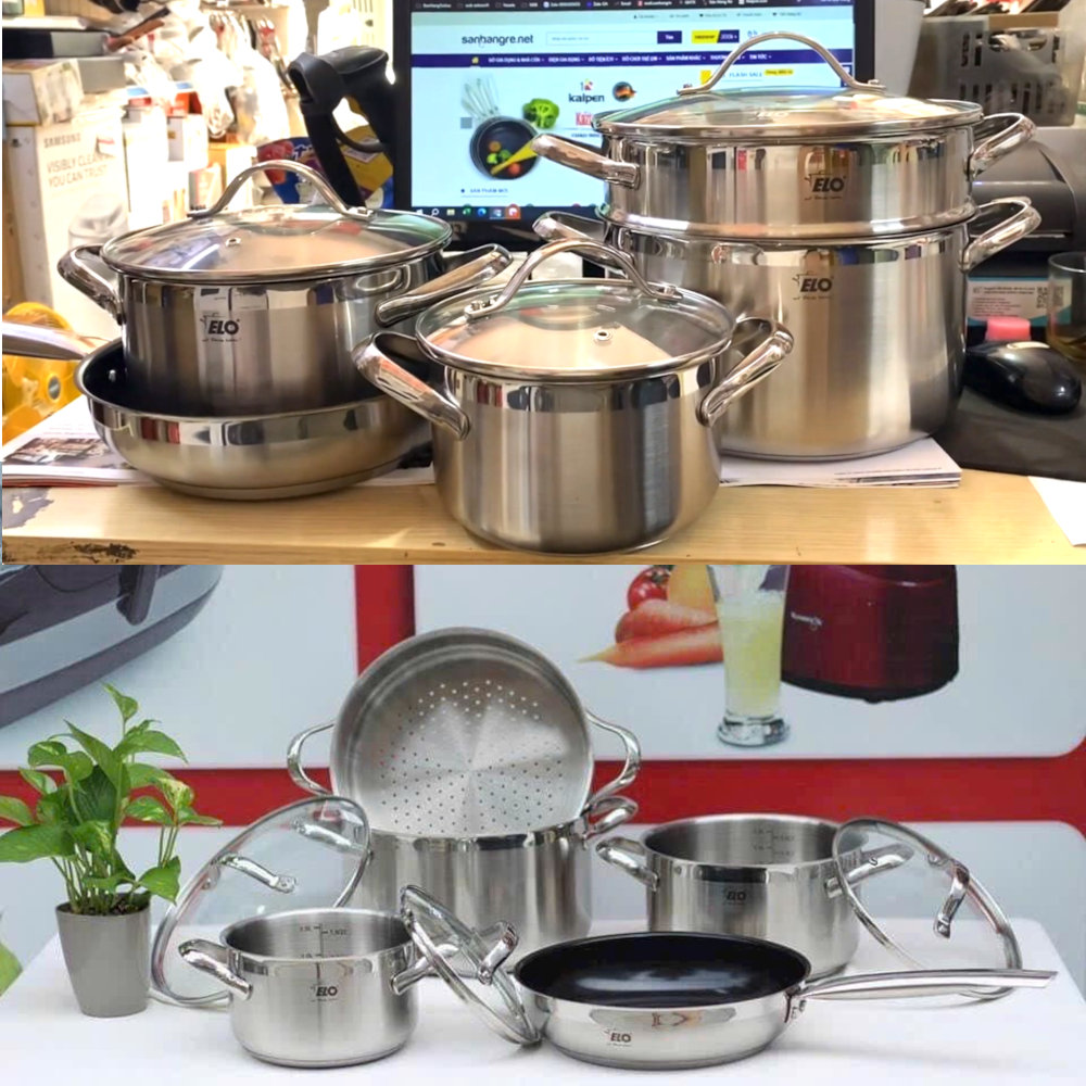 Bộ 5 nồi Inox thân đúc ELO Zurich Premium tặng 1 đồ chơi chó cao su Skye