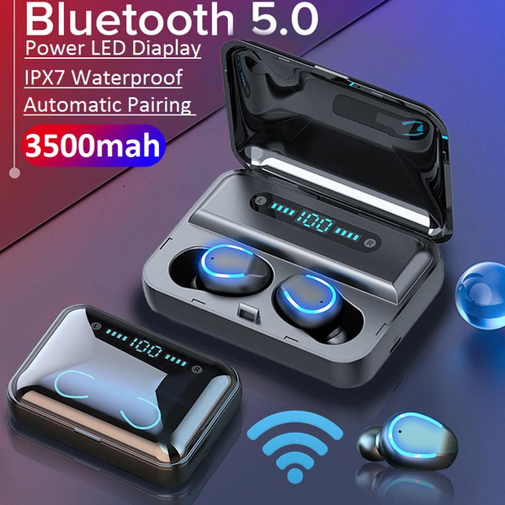 2X Mini Wireless Bluetooth 5.0 Earphones Stereo Sports Earbuds Headsets Black