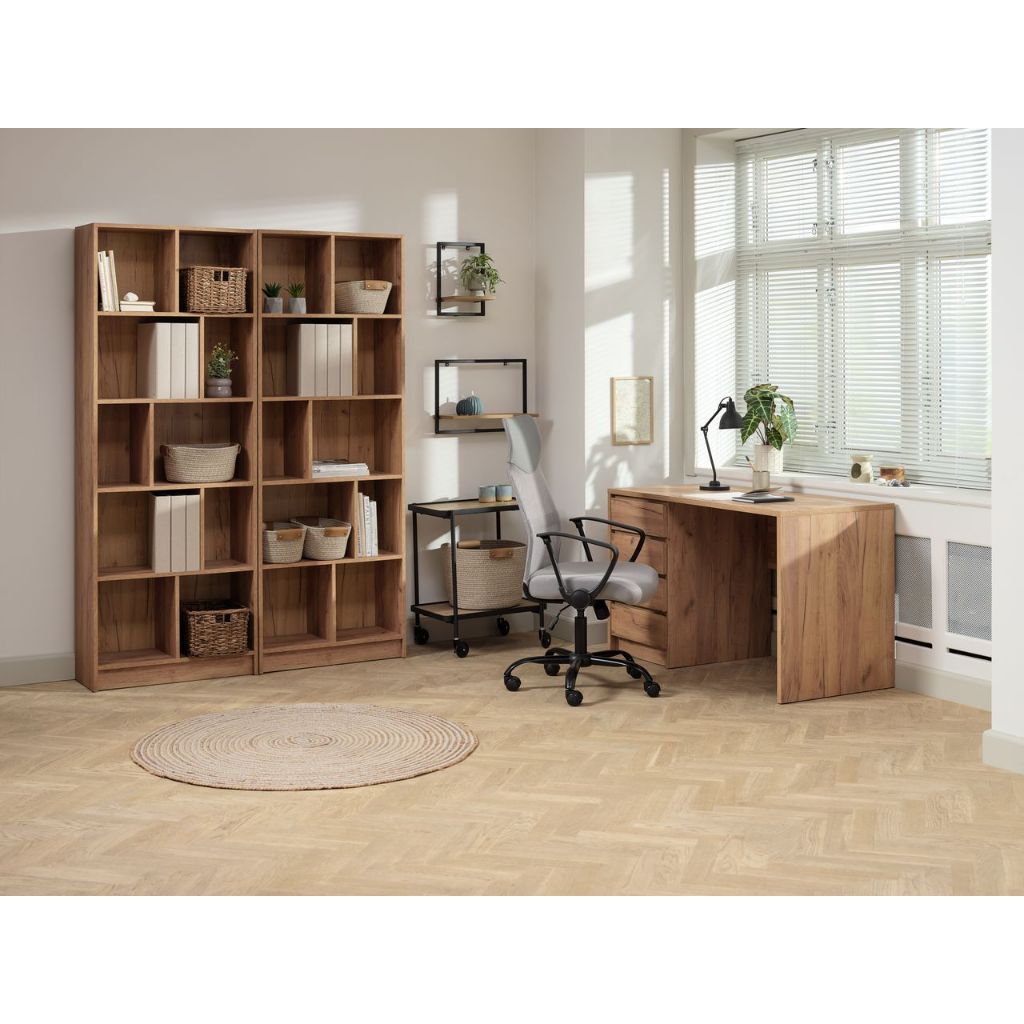 Kệ sách 5 tầng | JYSK Mosbjerg | gỗ công nghiệp | màu sồi/trắng | R70xS29xC190cm