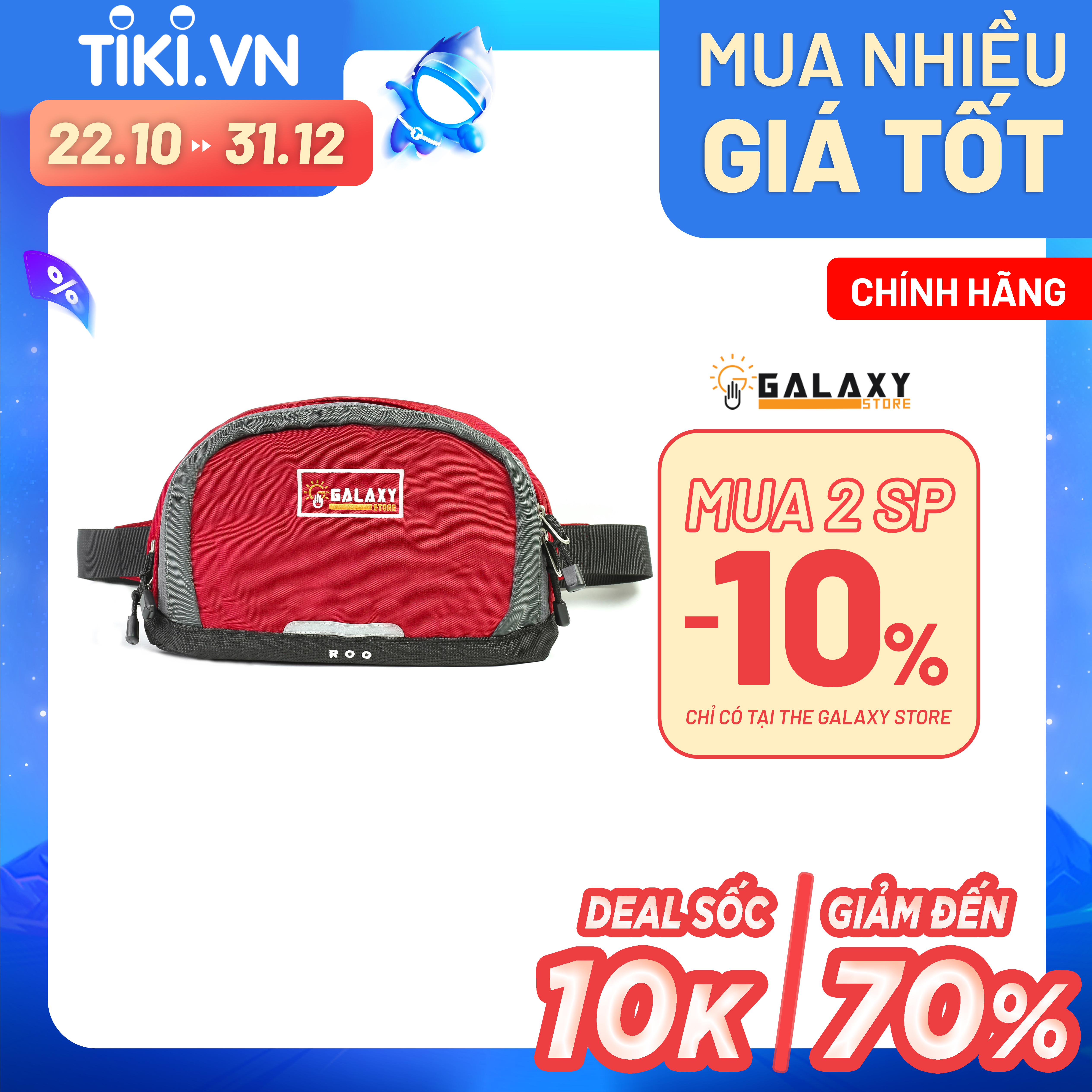 Túi Bao Tử Đeo Chéo Cao Cấp Nam Nữ Thời Trang Đa Năng Galaxy Store GTBT01 (28x17.5cm) - Hàng Chính Hãng