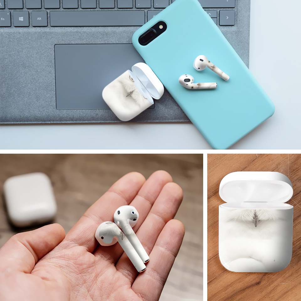 Miếng dán skin chống bẩn cho tai nghe AirPods in hình con vật - dvz018 (bản không dây 1 và 2)