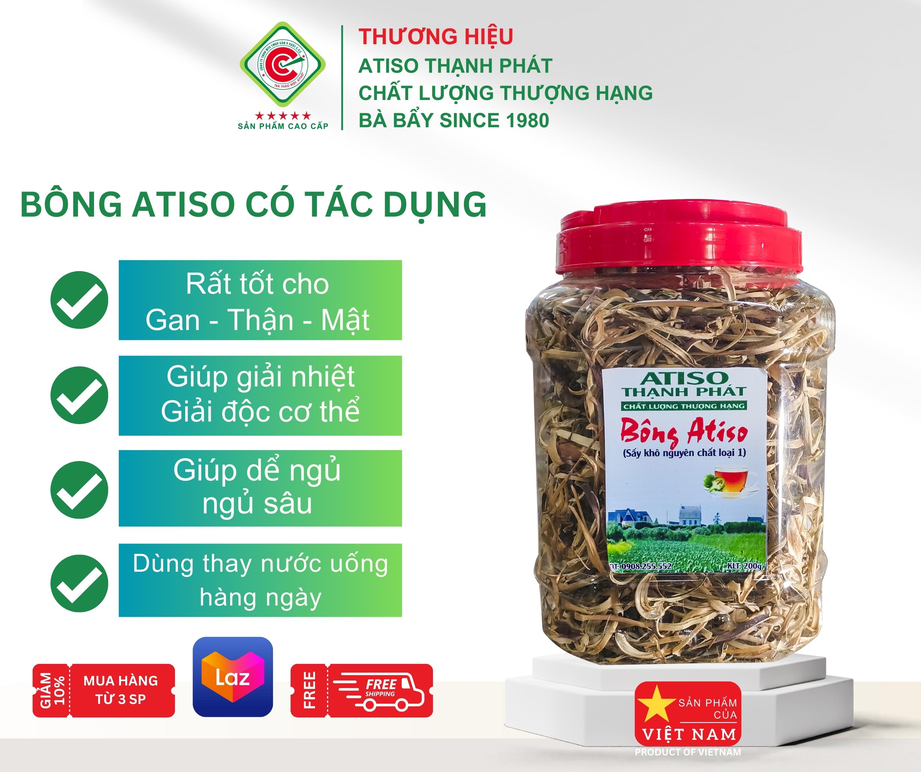 Bông Atiso nguyên chất loại 1 THẠNH PHÁT Hộp 200gr giúp thanh lọc cơ thể, tốt cho gan, cải thiện giấc ngủ FREESHIP ở HCM