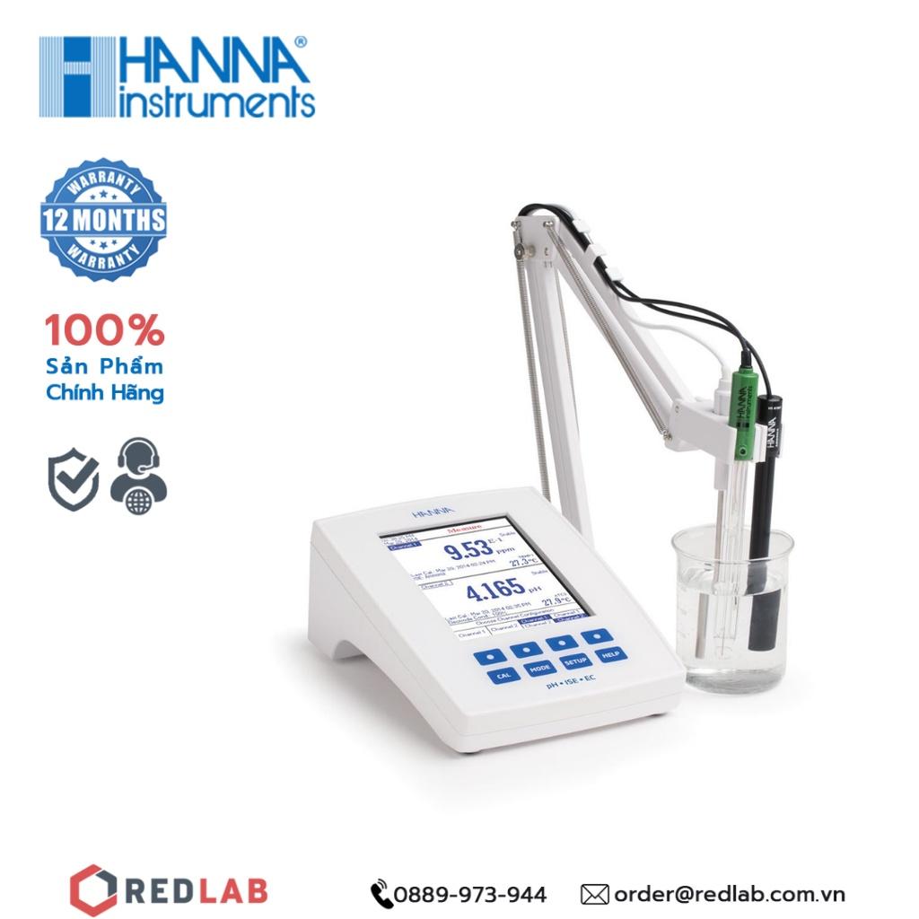 Thiết bị đo pH/ORP/ISE Và EC/TDS/Độ Mặn/Trở Kháng Để Bàn Hanna HI5522-02 chính hãng, bảo hành 12 tháng