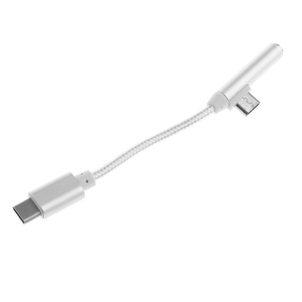 2 Pieces 2 in 1 Type C 3.1 Male to 3.5mm Female Stereo Audio Headphone Adapter
