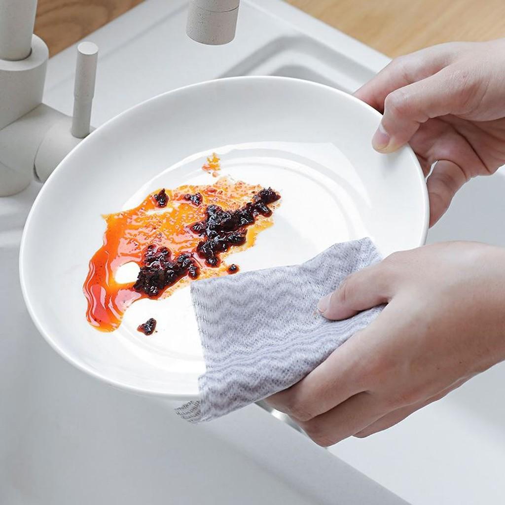 Cuộn Khăn Lau Nhà Bếp Lau Tay Bát Đĩa Đa Năng Chất Liệu Vải Không Dệt Siêu Thấm